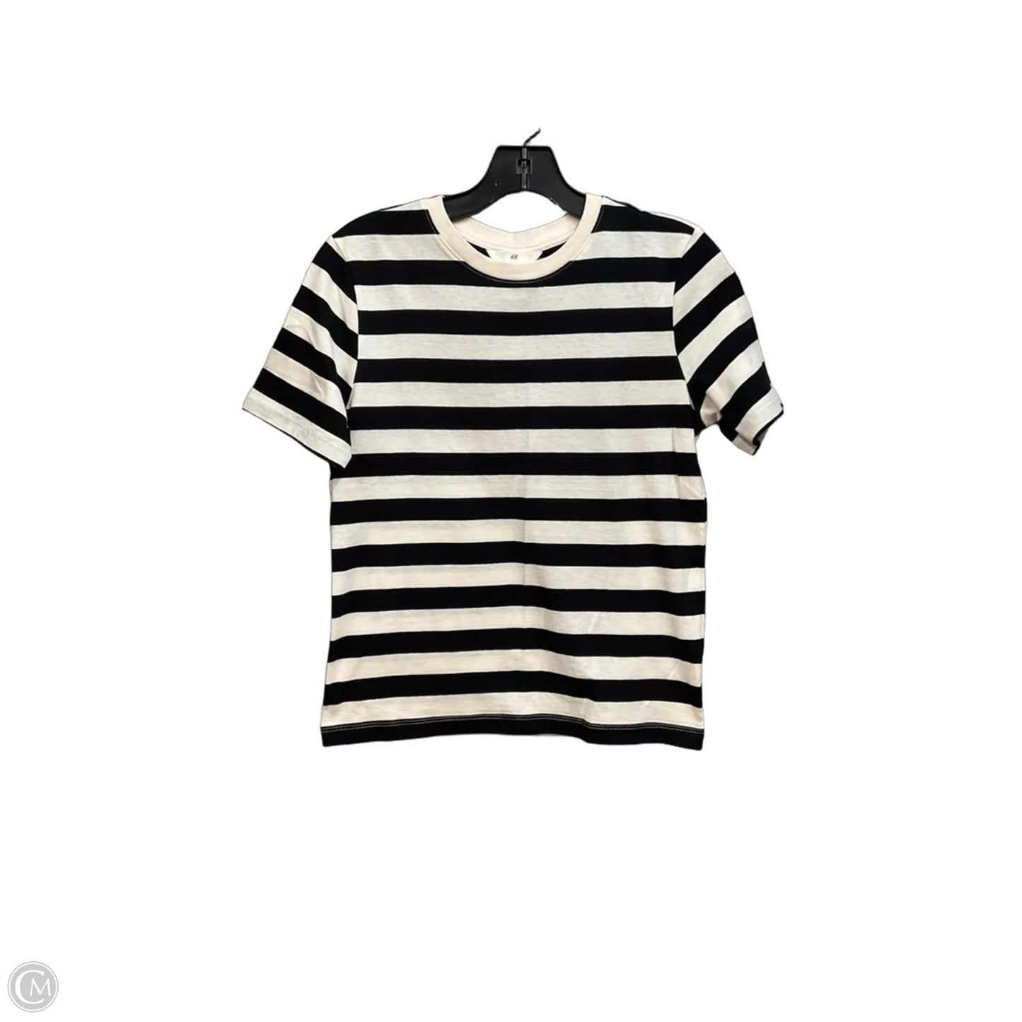 Top Short Sleeve By H&m In Striped Pattern, Size: Xs