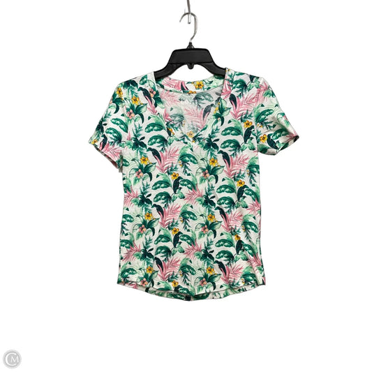 Top Short Sleeve By Loft In Floral Print, Size: Xs