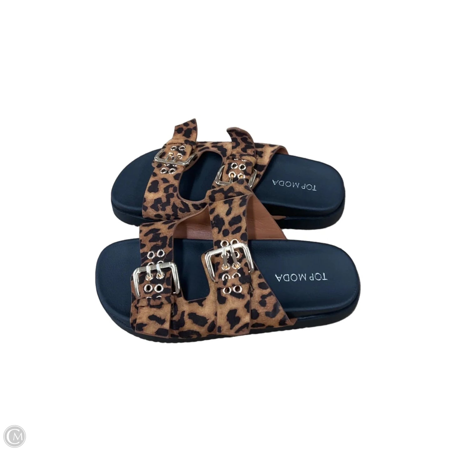 Sandals Flats By Top Moda In Animal Print, Size: 6