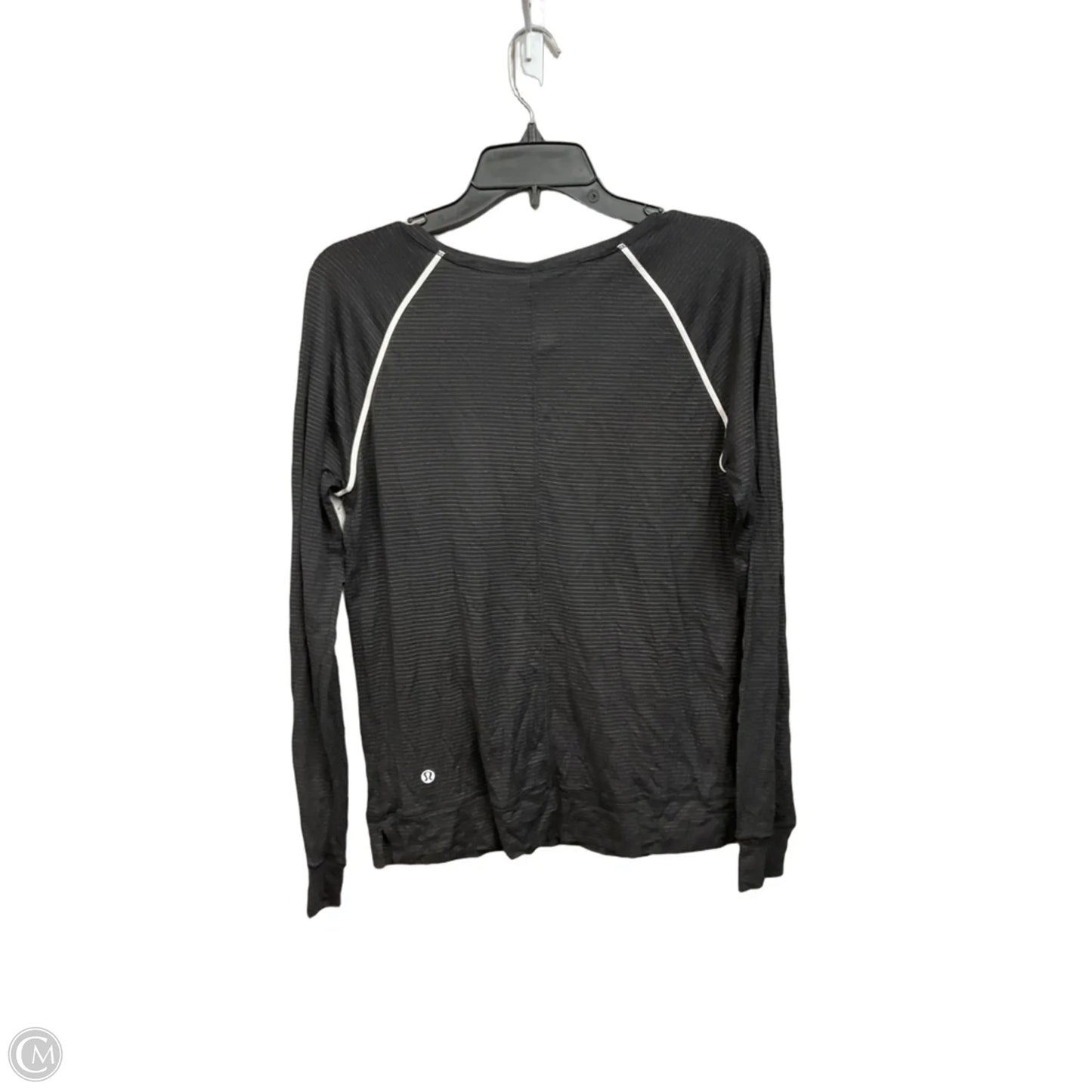 Athletic Top Long Sleeve Collar By Lululemon In Black, Size: S