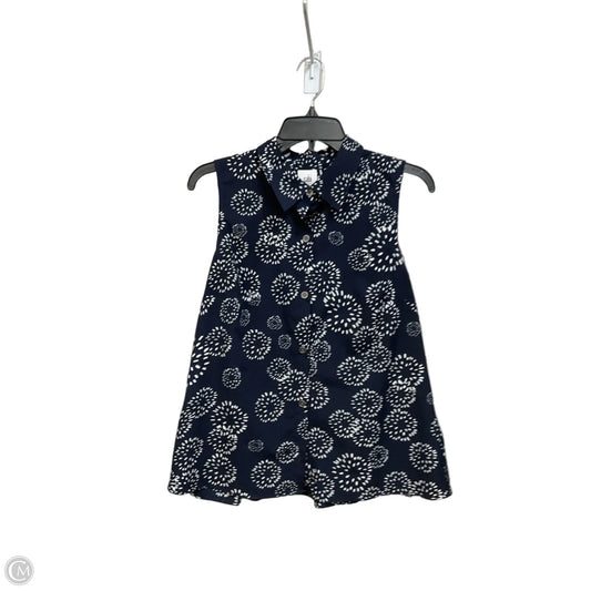Top Sleeveless By Cabi In Blue & White, Size: S