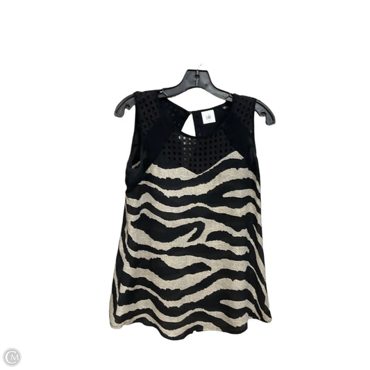 Top Sleeveless By Cabi In Black & Tan, Size: Xs