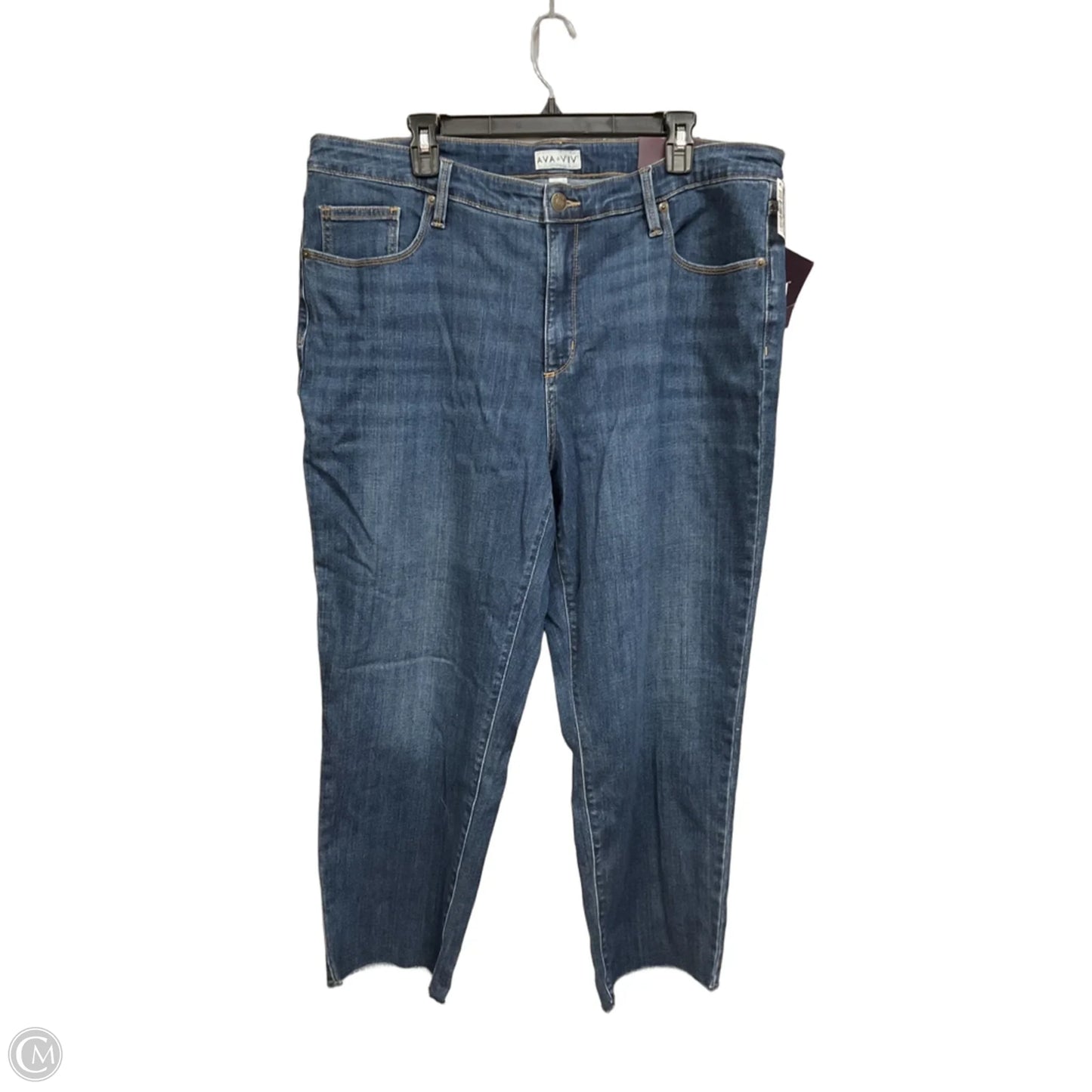 Jeans Cropped By Ava & Viv In Blue Denim, Size: 20