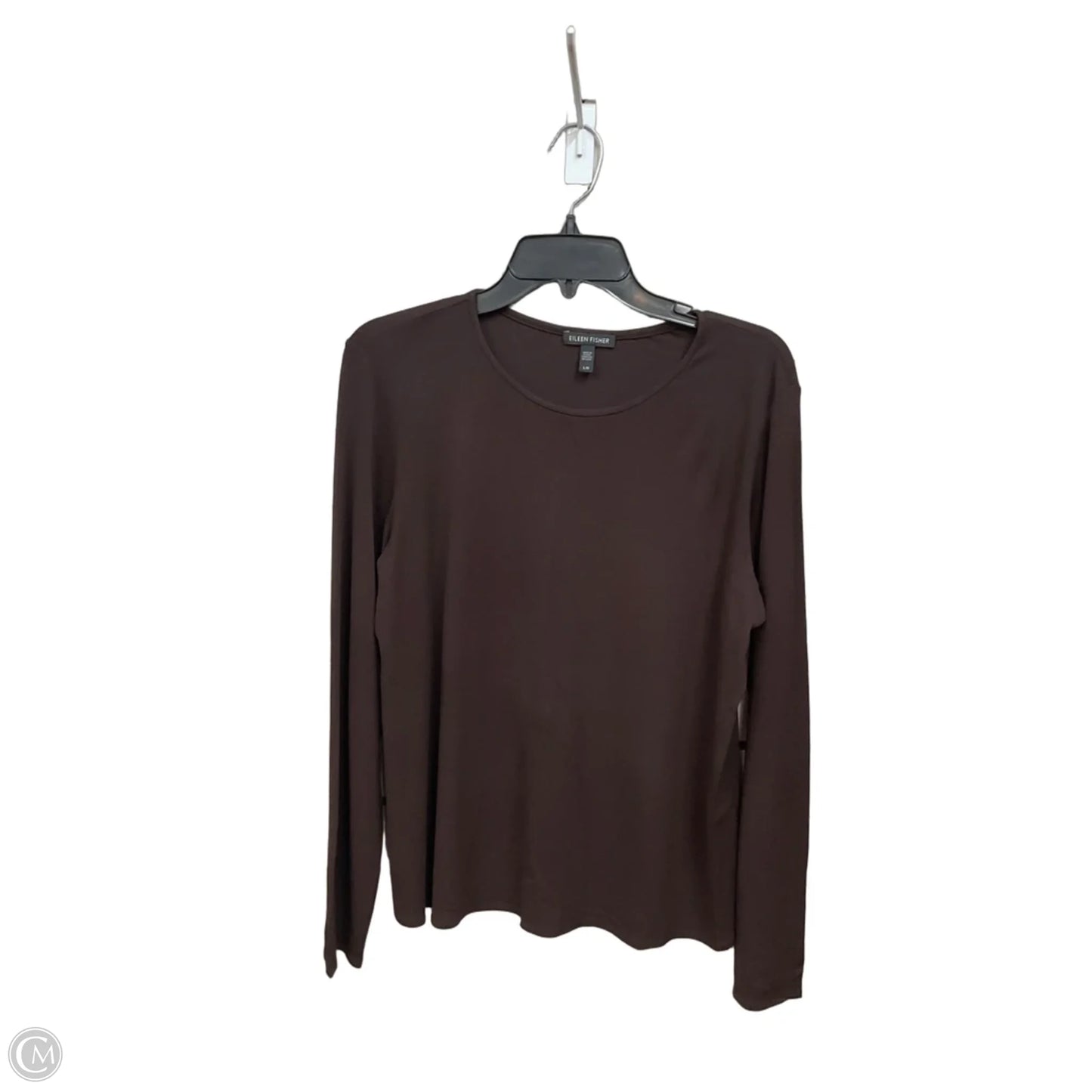 Top Long Sleeve Basic By Eileen Fisher In Brown, Size: L