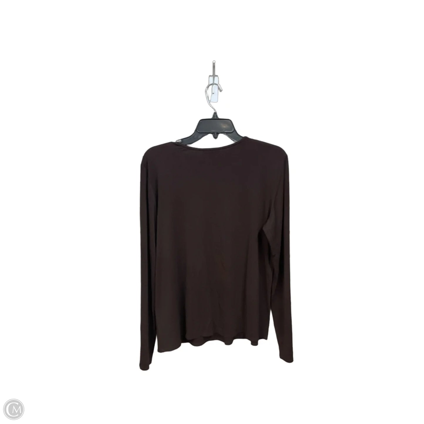 Top Long Sleeve Basic By Eileen Fisher In Brown, Size: L