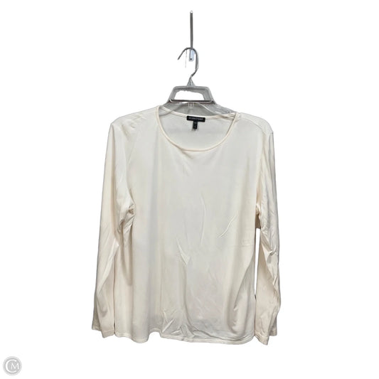 Top Long Sleeve Basic By Eileen Fisher In White, Size: L