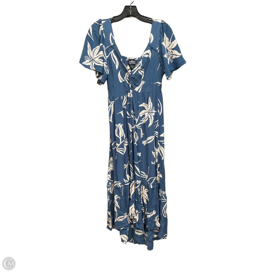 Dress Casual Midi By Angie In Blue & White, Size: Xl