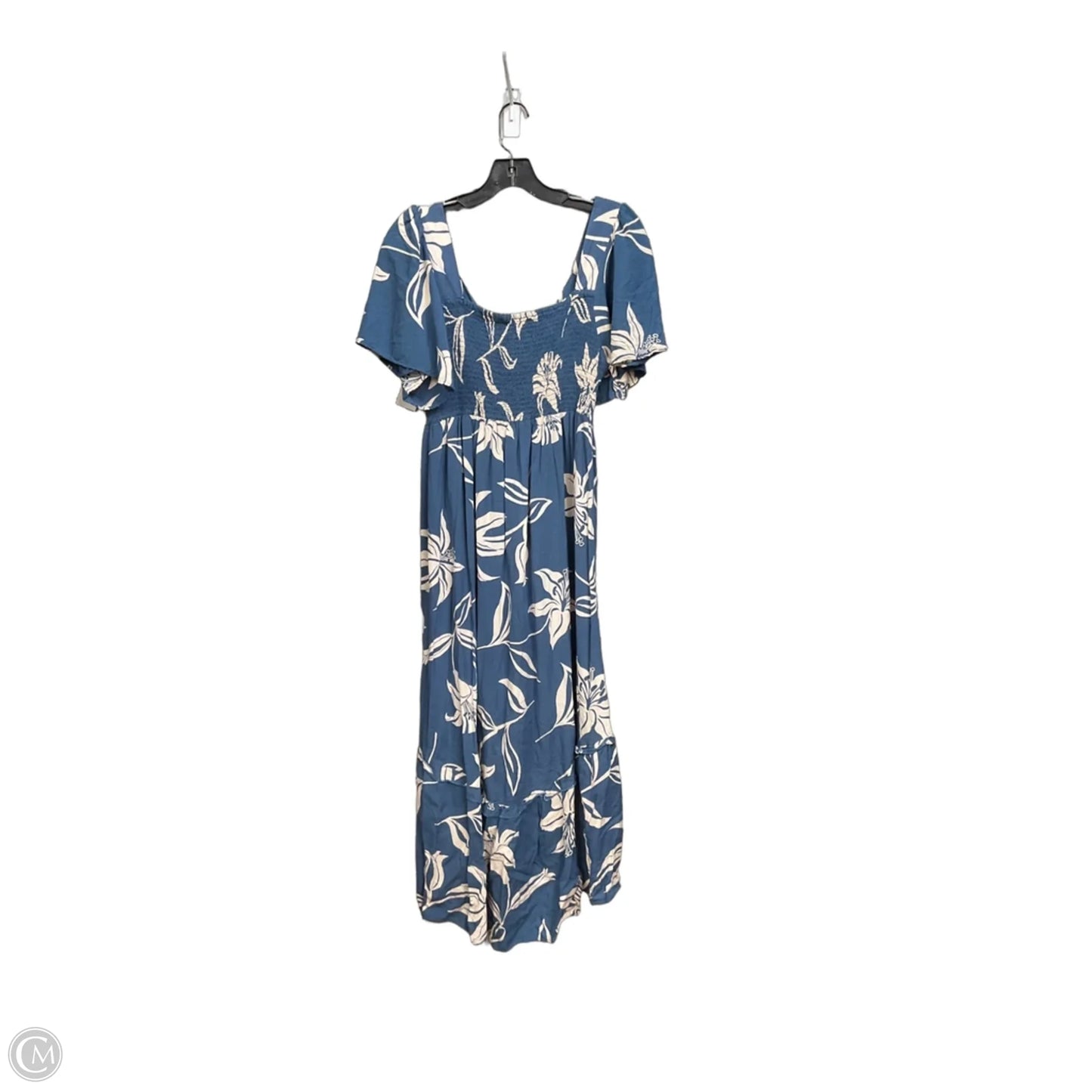 Dress Casual Midi By Angie In Blue & White, Size: Xl