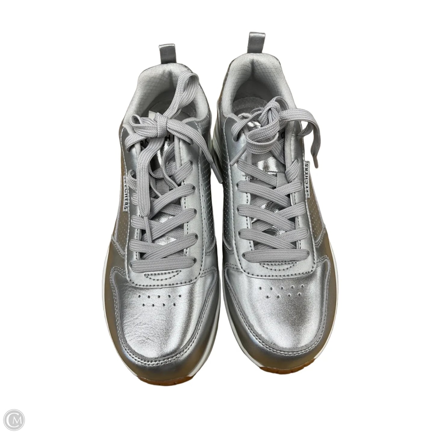Shoes Sneakers By Skechers In Silver, Size: 8