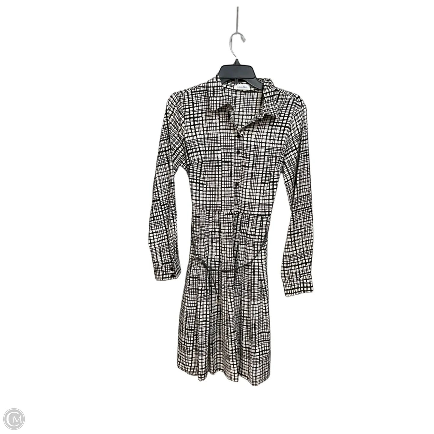 Dress Casual Short By Calvin Klein In Black & Tan, Size: S