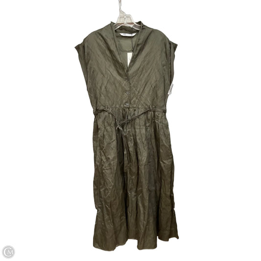 Dress Casual Midi By Zara In Green, Size: Xl