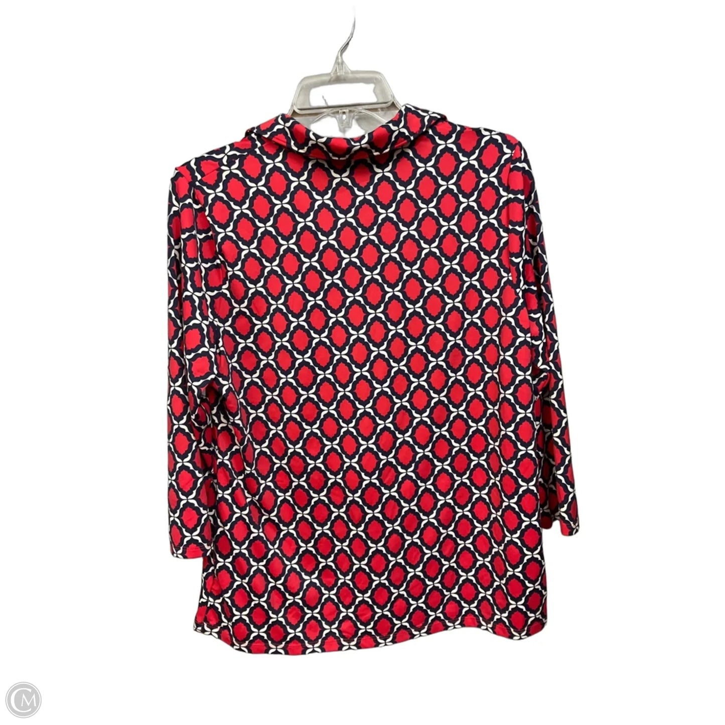 Top 3/4 Sleeve By Talbots In Blue & Red, Size: L