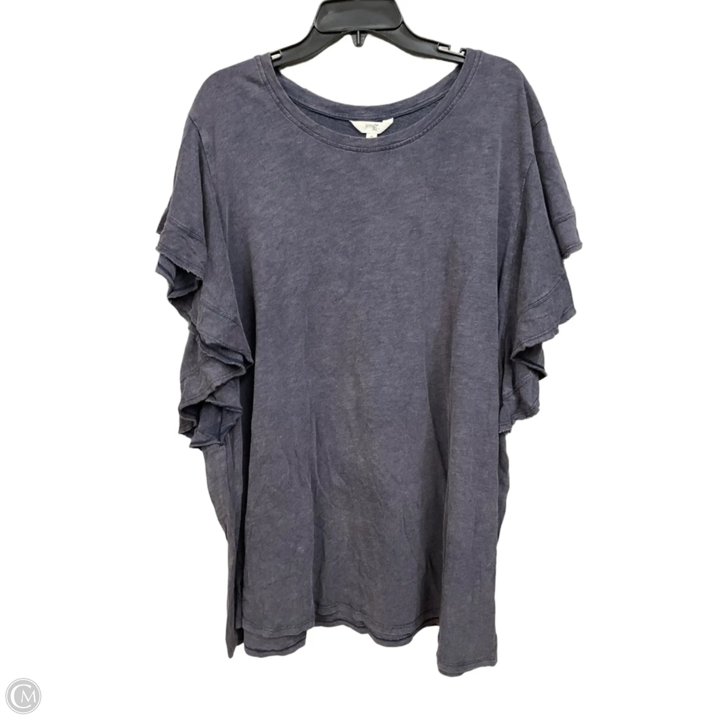 Top Short Sleeve By Terra & Sky In Grey, Size: 4x