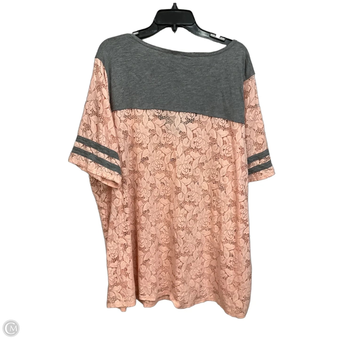 Top Short Sleeve By Torrid In Grey & Pink, Size: 4x