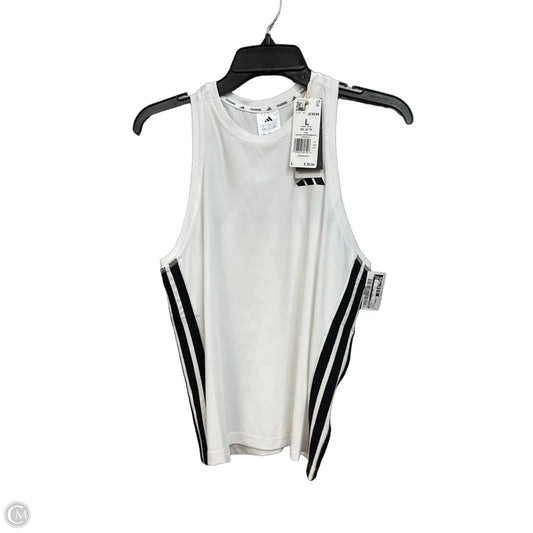 Athletic Tank Top By Adidas In White, Size: Large