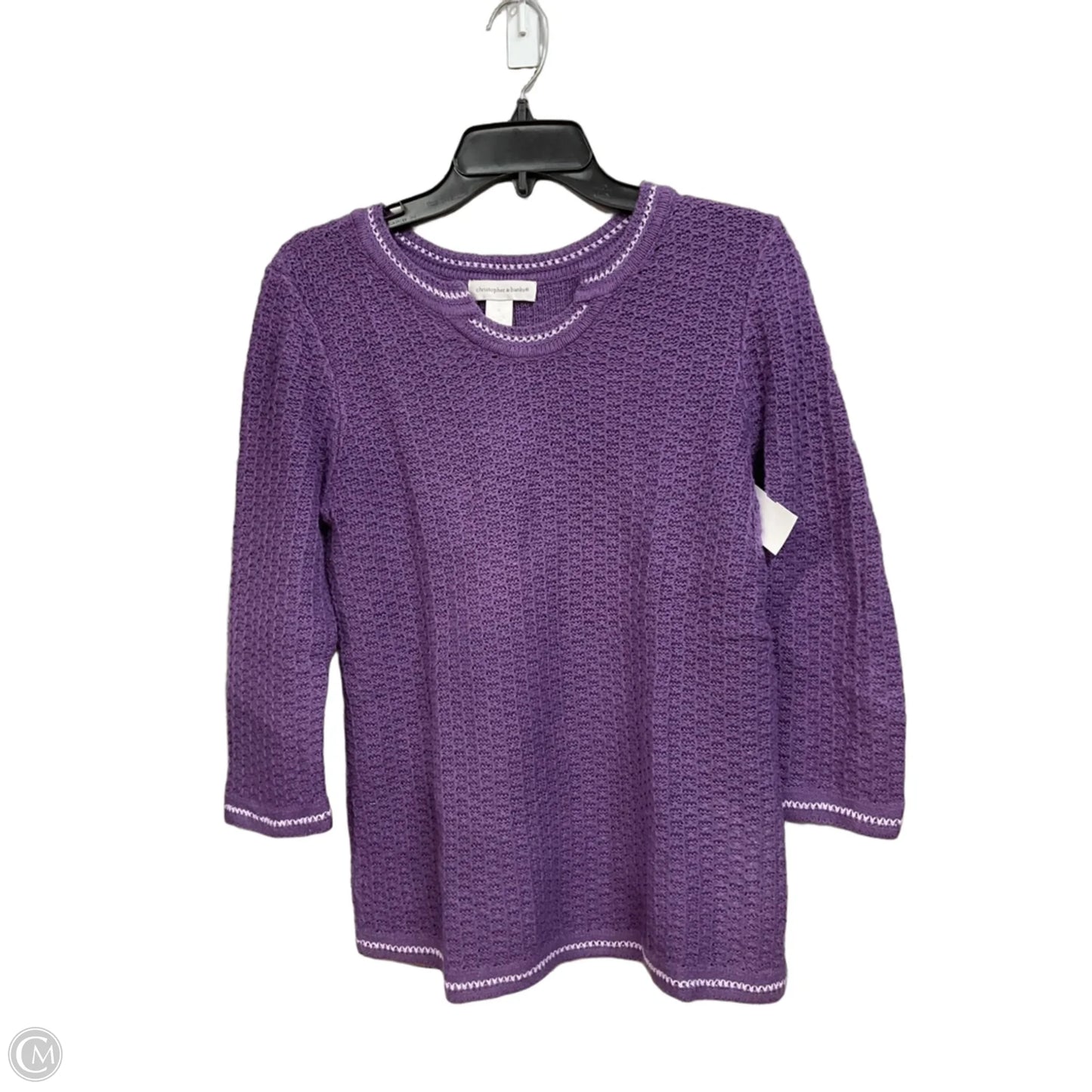 Top 3/4 Sleeve By Christopher And Banks In Purple, Size: S