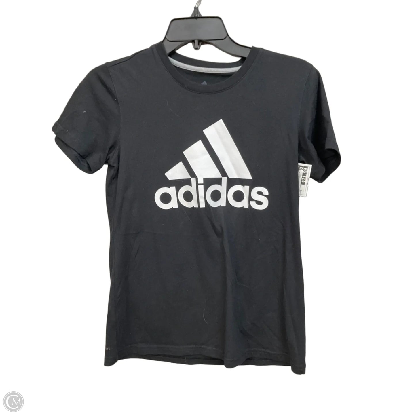 Athletic Top Short Sleeve By Adidas In Black, Size: S