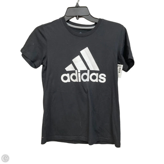 Athletic Top Short Sleeve By Adidas In Black, Size: S
