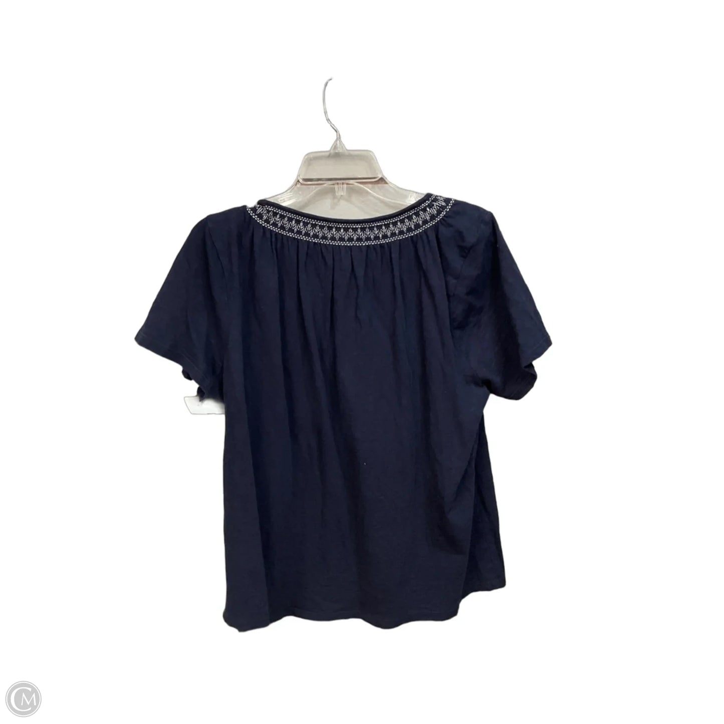 Top Short Sleeve By Talbots In Navy, Size: Xl
