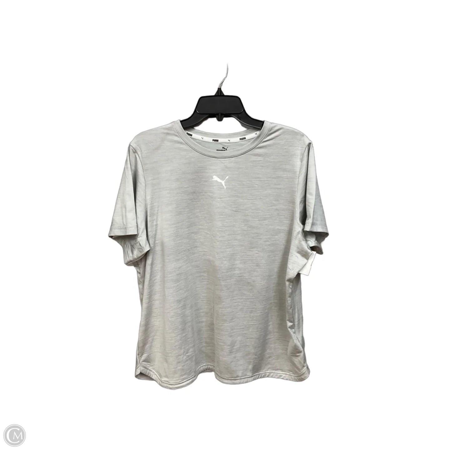 Athletic Top Short Sleeve By Puma In Grey, Size: Xl