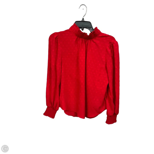 Blouse Long Sleeve By Loft In Red, Size: S
