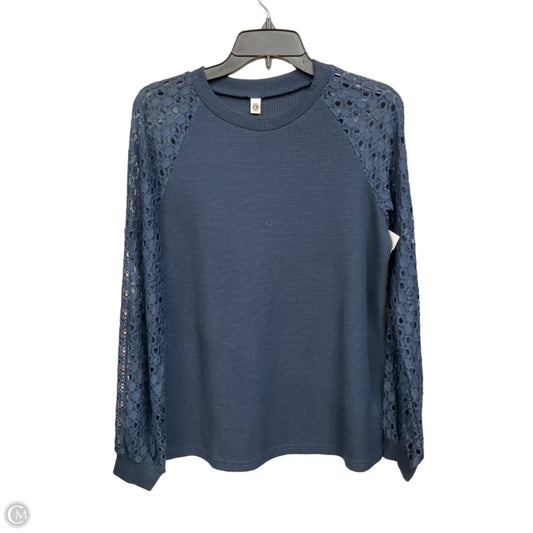 Top Long Sleeve By Cme In Blue, Size: L