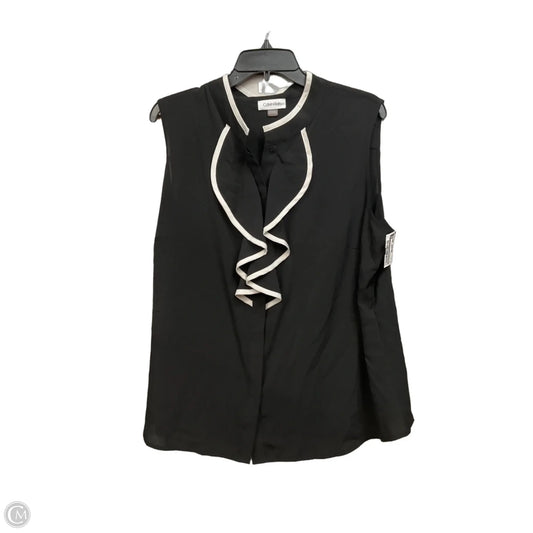 Top Sleeveless By Calvin Klein In Black & White, Size: Xl