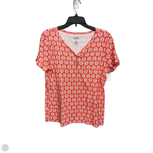 Top Short Sleeve By Croft And Barrow In Orange, Size: L