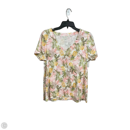 Top Short Sleeve By J. Jill In Floral Print, Size: Mp
