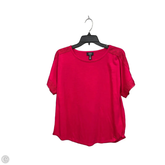 Top Short Sleeve By Jones And Co In Pink, Size: L