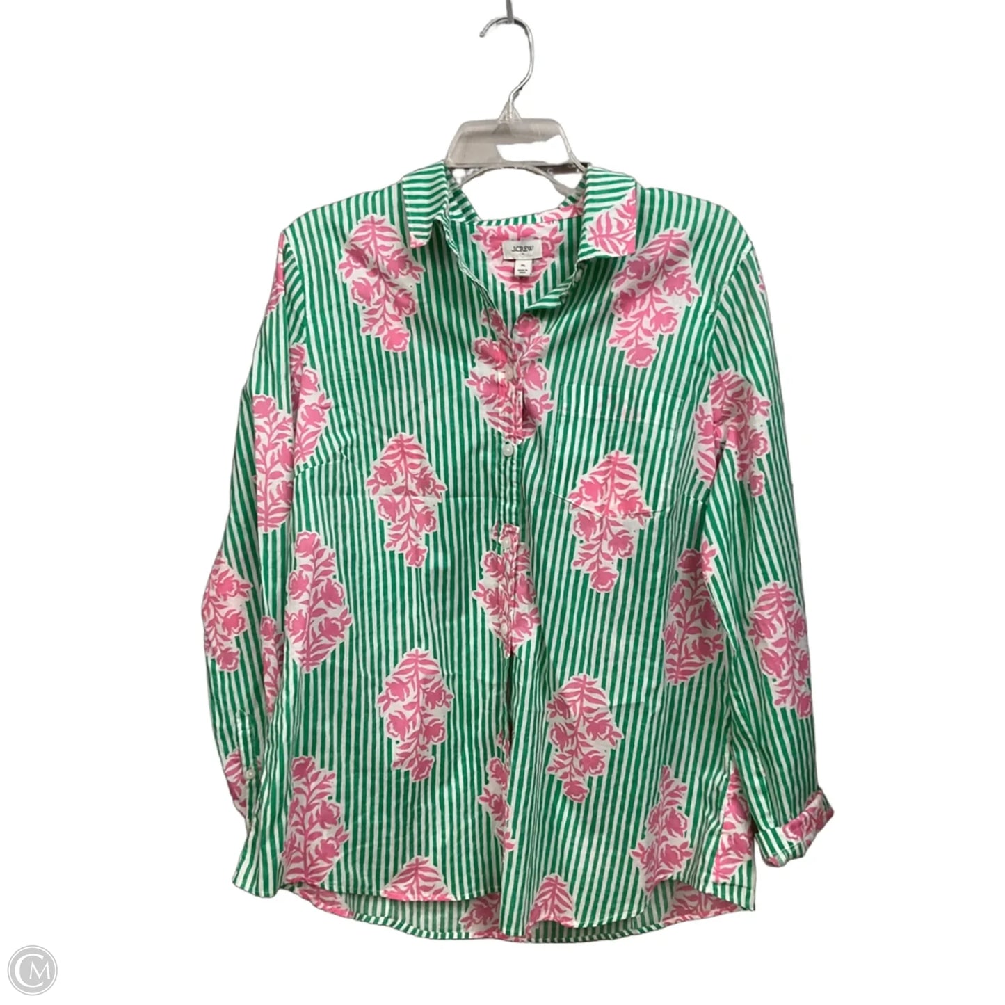 Top Long Sleeve By J. Crew In Green, Size: Xl