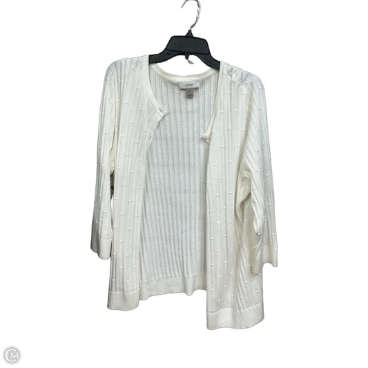 Cardigan By Cj Banks In White, Size: 1x