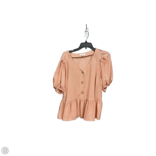 Top Short Sleeve By Lc Lauren Conrad In Checkered Pattern, Size: 1x
