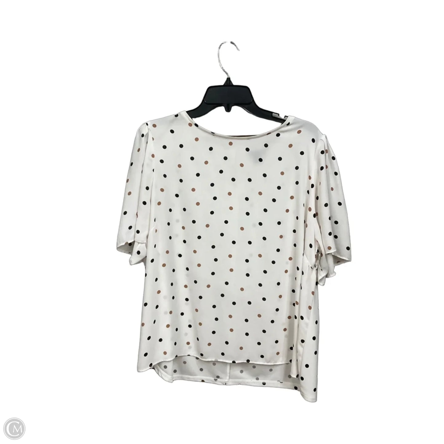 Top Short Sleeve By Ann Taylor In Polkadot Pattern, Size: Xl