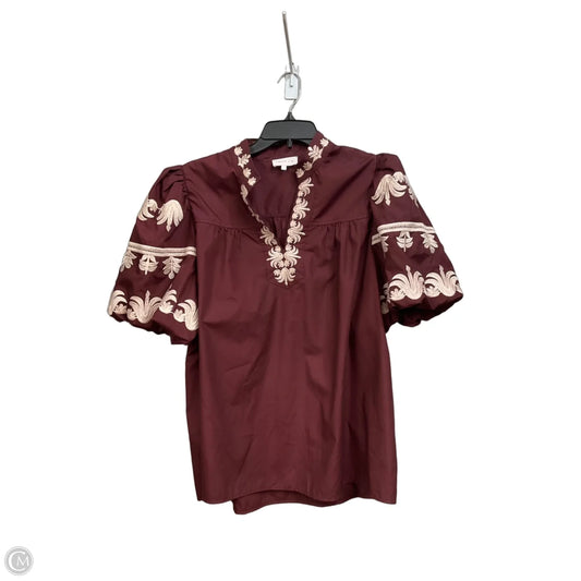 Top Short Sleeve By Entro In Maroon, Size: 2x