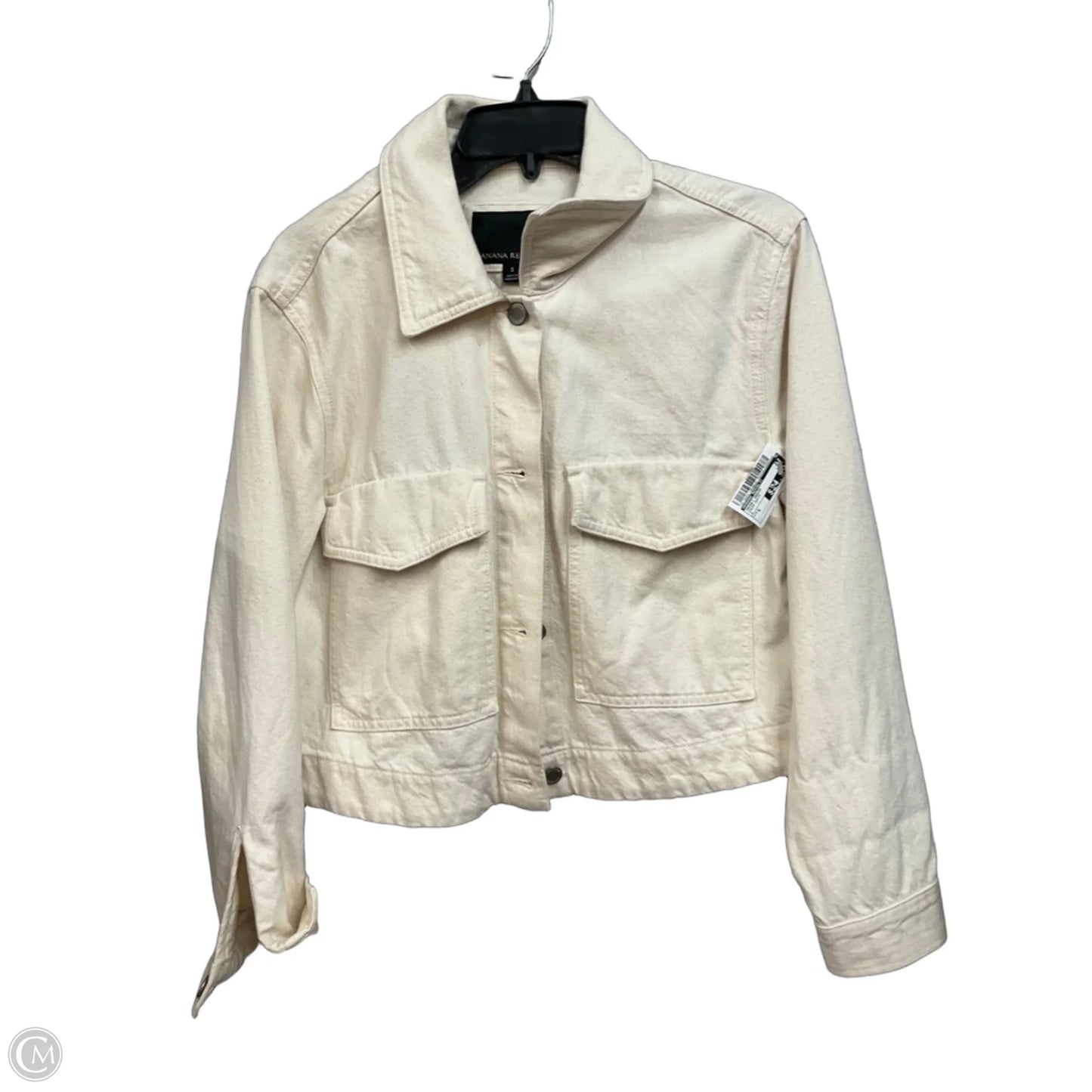 Jacket Denim By Banana Republic In Cream Denim, Size: S