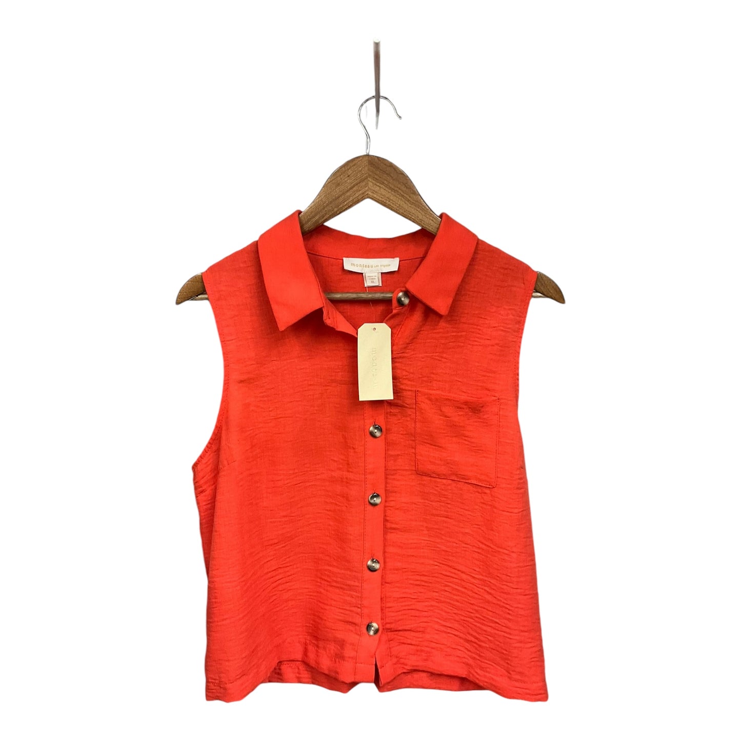 Top Sleeveless By Monteau In Orange, Size: Xl