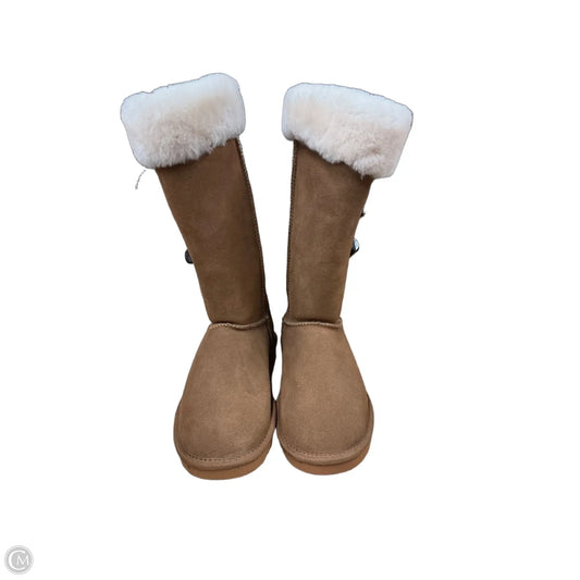 Boots Mid-calf Flats By Clothes Mentor In Brown, Size: 6