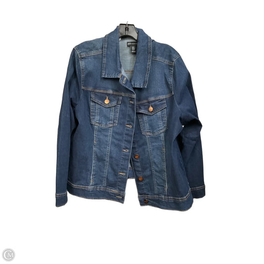 Jacket Denim By Jones And Co In Blue Denim, Size: 1x