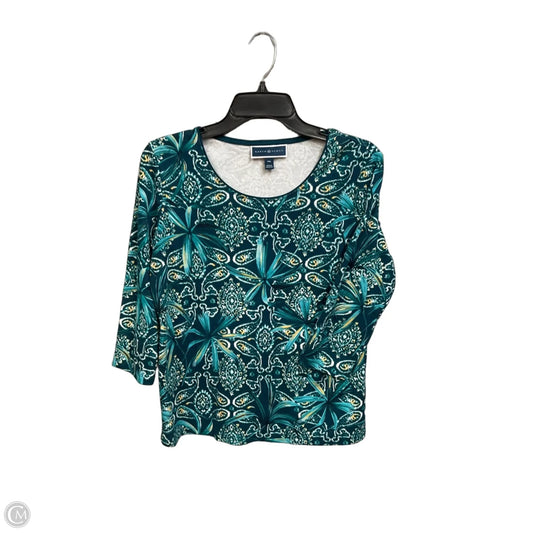 Top 3/4 Sleeve By Karen Scott In Green, Size: Mp