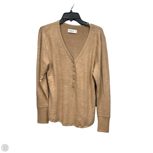 Top Long Sleeve Basic By Abercrombie And Fitch In Tan, Size: Xl