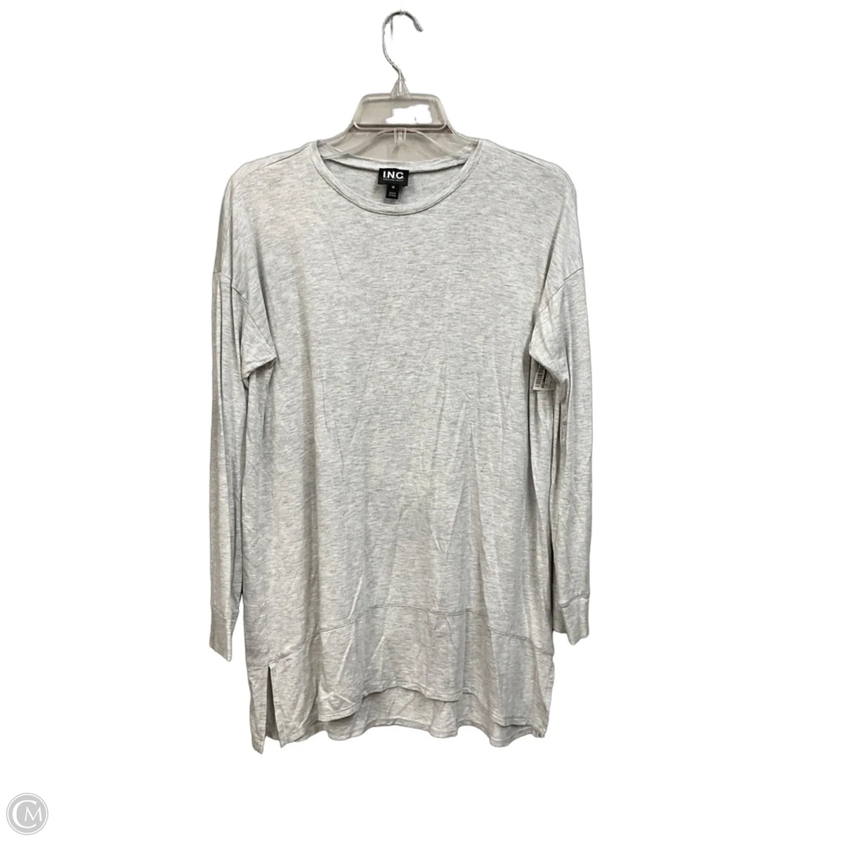 Top Long Sleeve Basic By Inc In Grey, Size: M