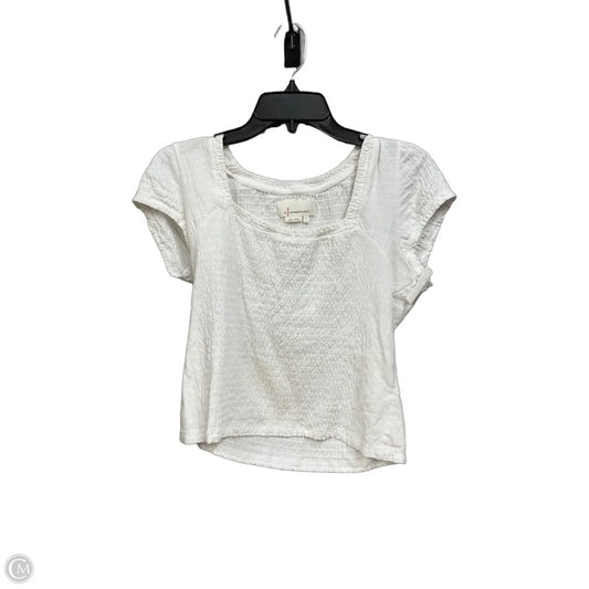 Top Short Sleeve By Anthropologie In White, Size: S