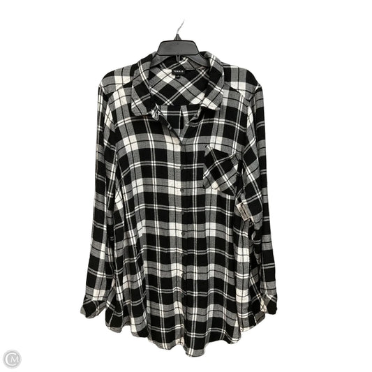 Top Long Sleeve By Torrid In Plaid Pattern, Size: 3x