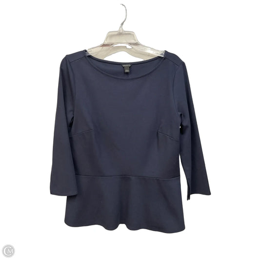 Top Long Sleeve By Ann Taylor In Blue, Size: L