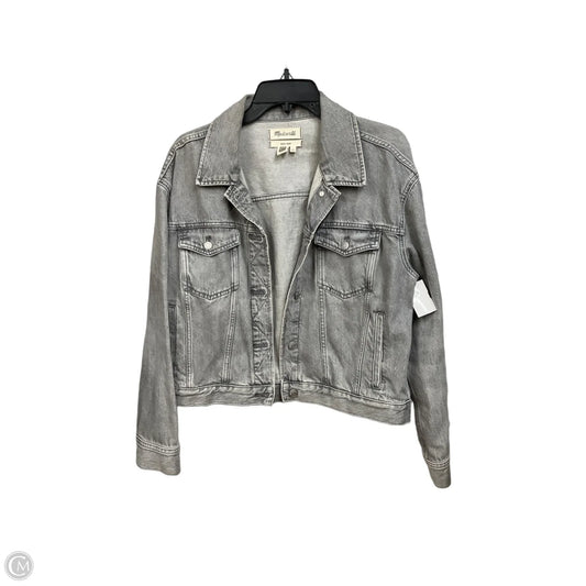 Jacket Denim By Madewell In Grey Denim, Size: L