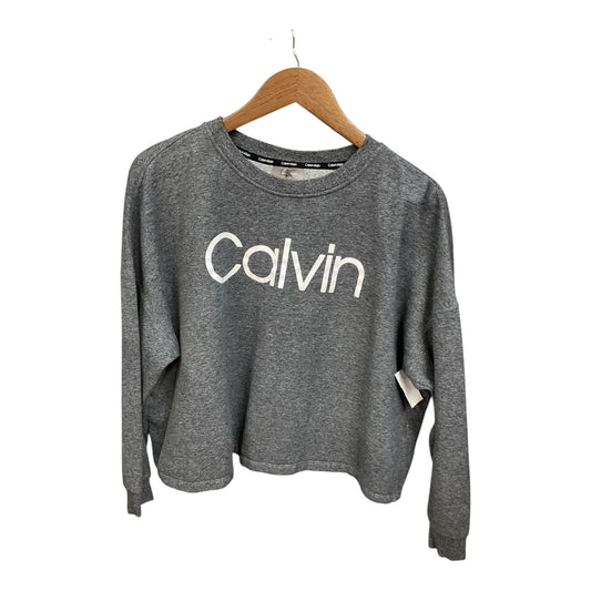 Sweatshirt Collar By Calvin Klein In Grey, Size: Xl