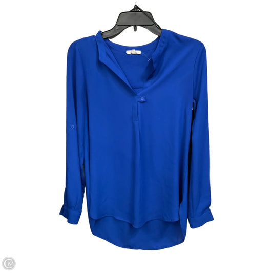 Top Long Sleeve By Pleione In Blue, Size: Xs
