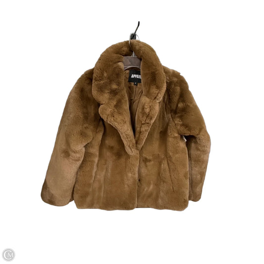 Coat Faux Fur & Sherpa By Cma In Brown, Size: S