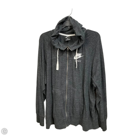 Athletic Jacket By Nike Apparel In Grey, Size: 3x